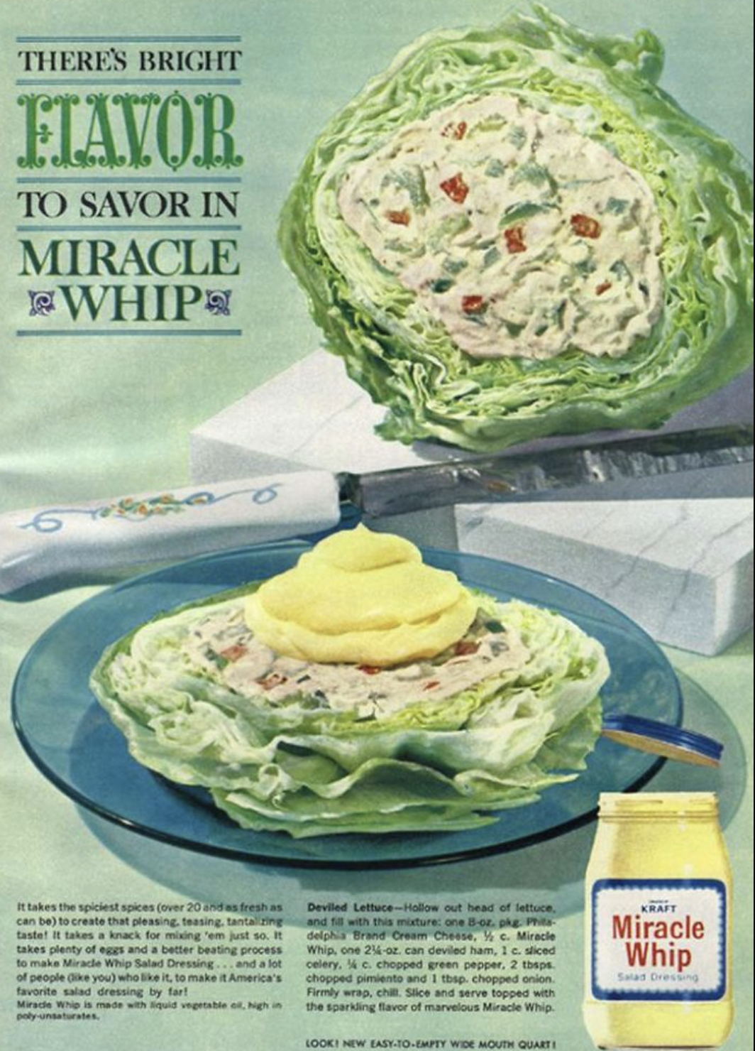 vintage salad recipes - Theres Bright Flavor To Savor In Miracle Whip 0 24at can devlet ham Oty W Mou Miracle Whip
